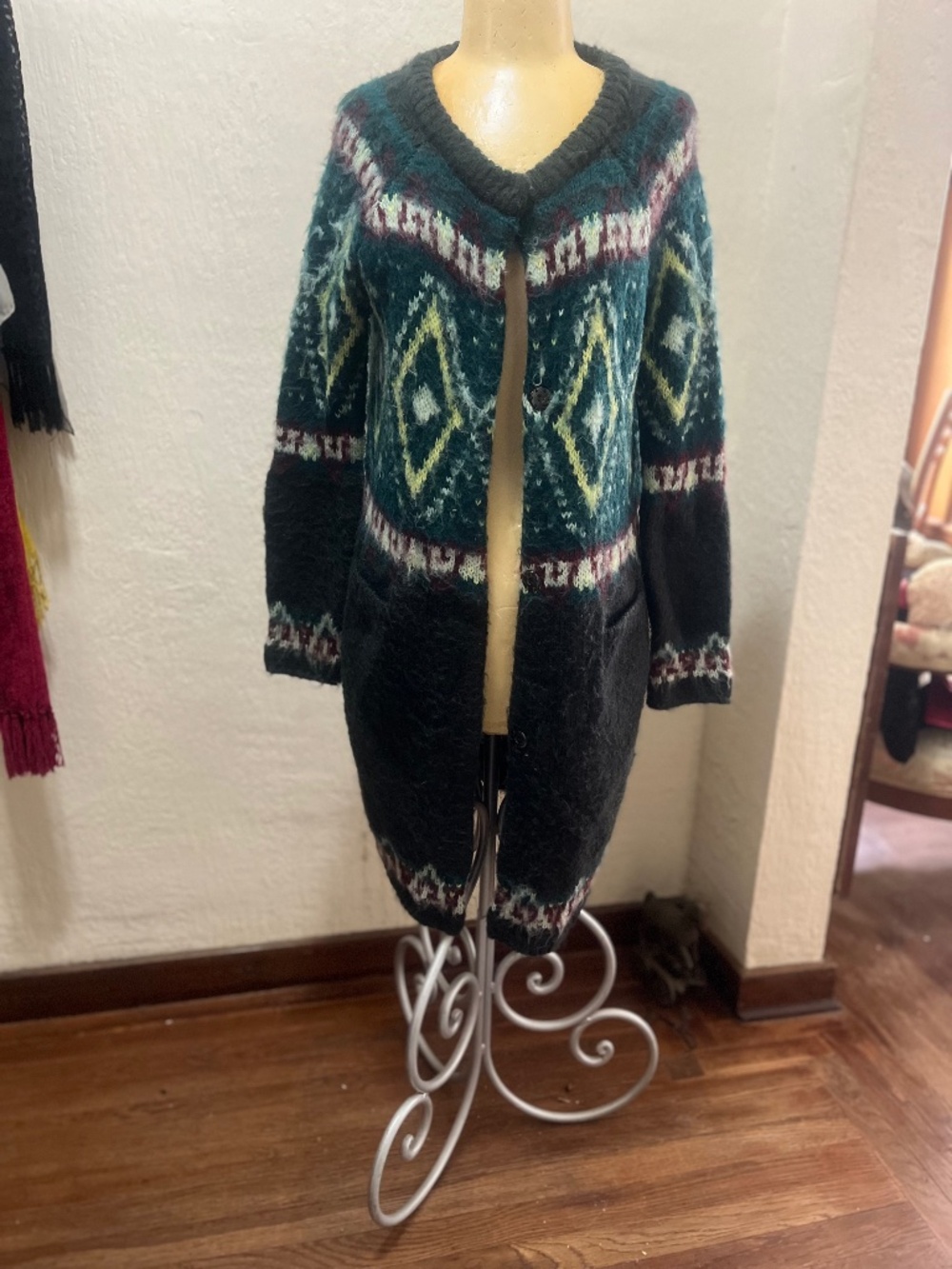 Free People long Fair Isle sweater